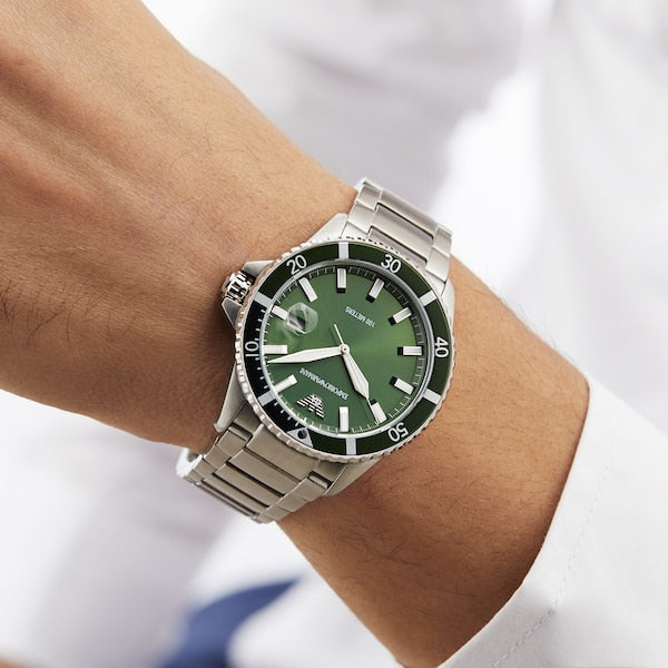 Emporio Armani Green Dial Men's Watch - AR11338